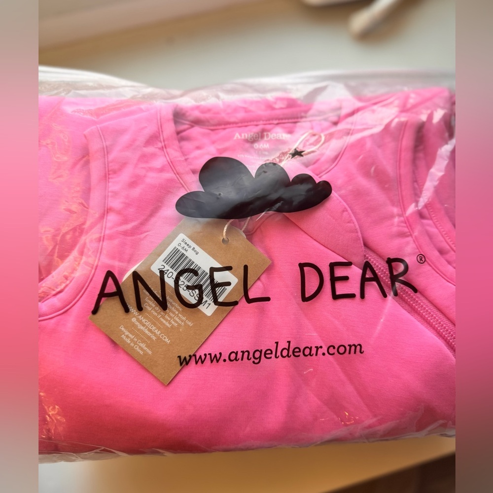 NWT Angel Dear Bamboo Baby Infant Wearable Blanket Sleep Sack Pink 0-6m